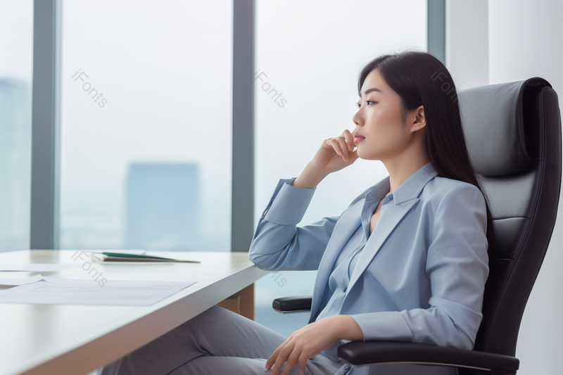 商务女士沉思着看向远方,高清,摄影图,摄影图片,图片大全,摄影图免费下载